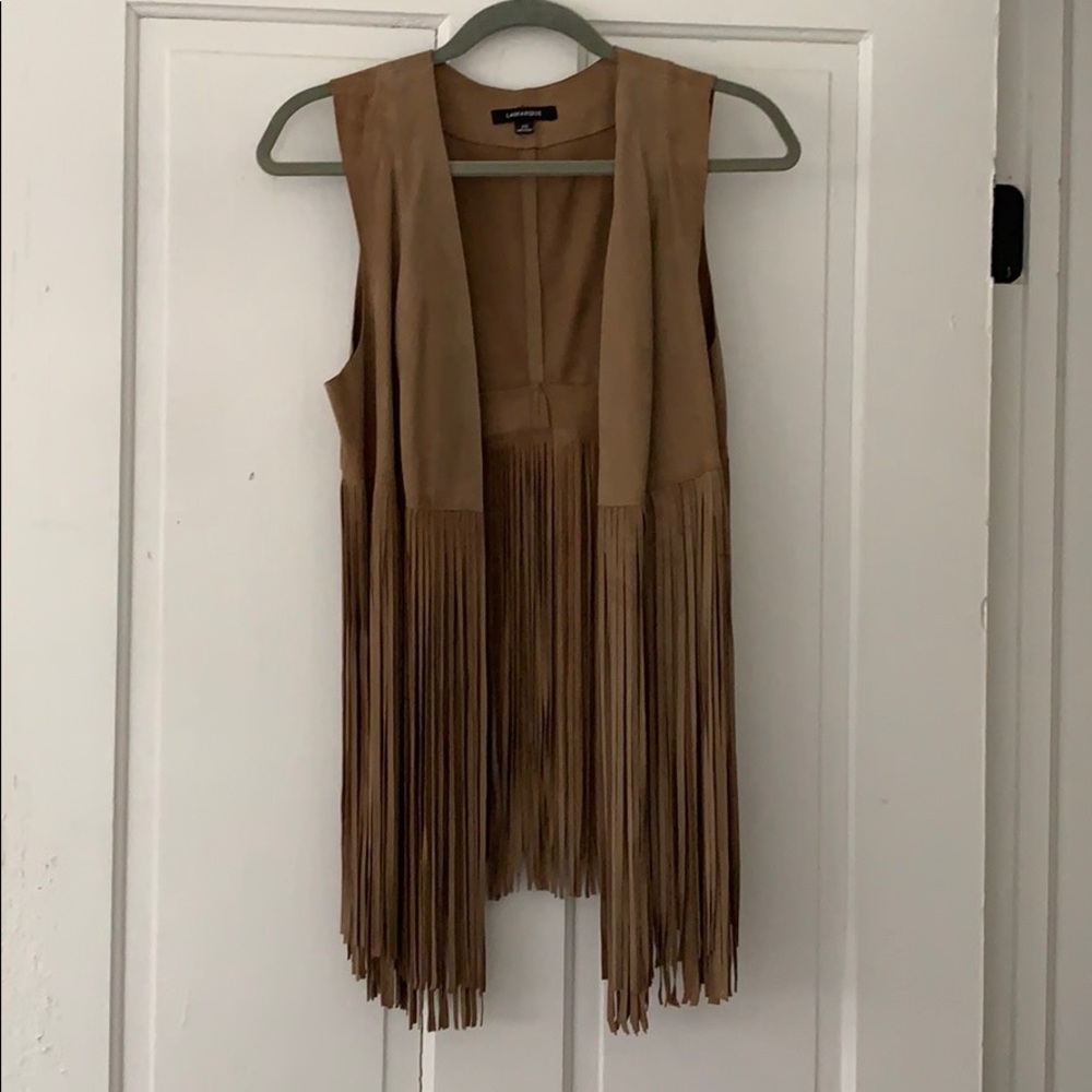 LAMARQUE Sonia Suede Leather Fringe Vest
